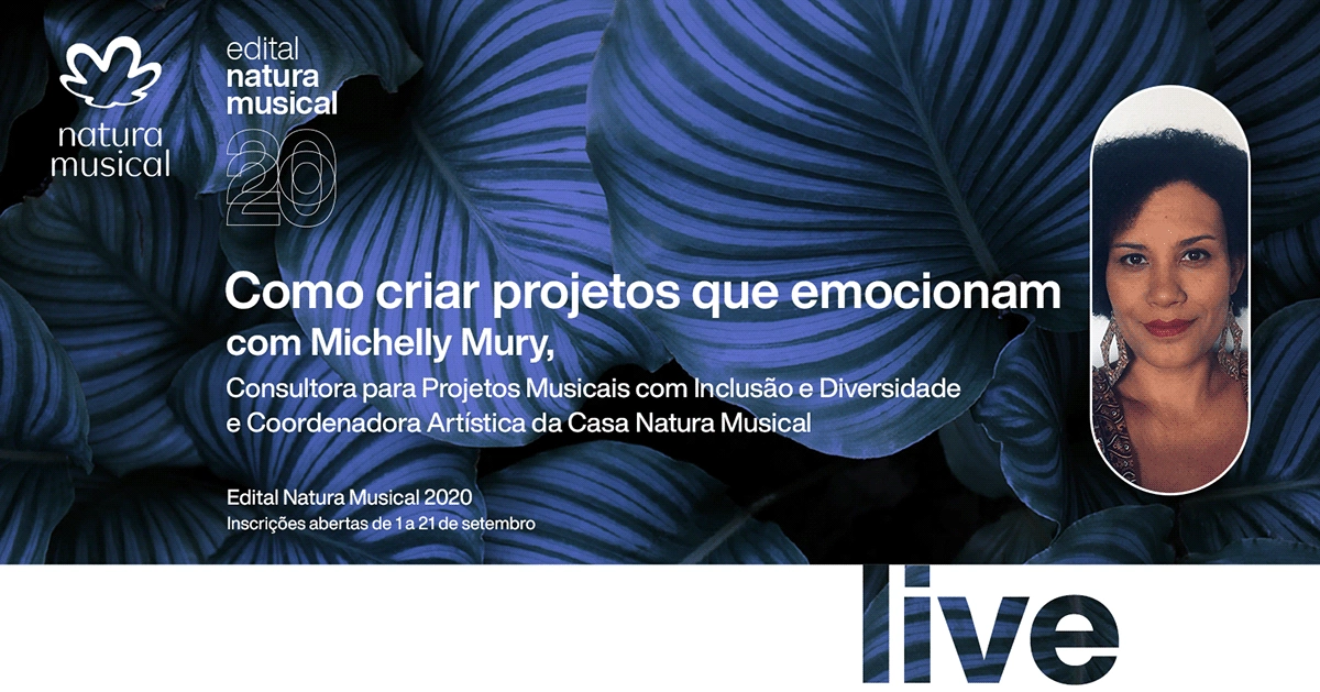 Blue Natura Musical campaign banner featuring Michely Mury