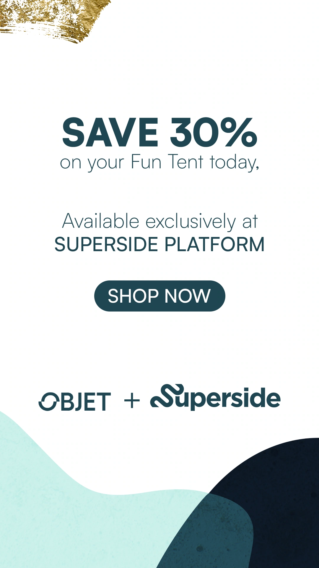 Objet promotional campaign offering 30 percent savings